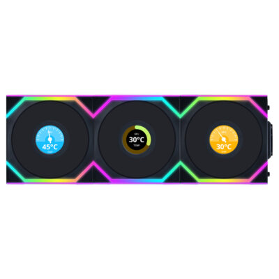Lian Li UNI FAN SL Wireless LCD 120mm Reverse Fan 3 Pack Black