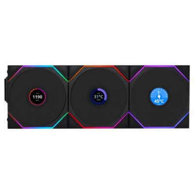 Lian Li TL120 Uni Fan Wireless LCD ARGB PWM 120mm Black 3 Pack
