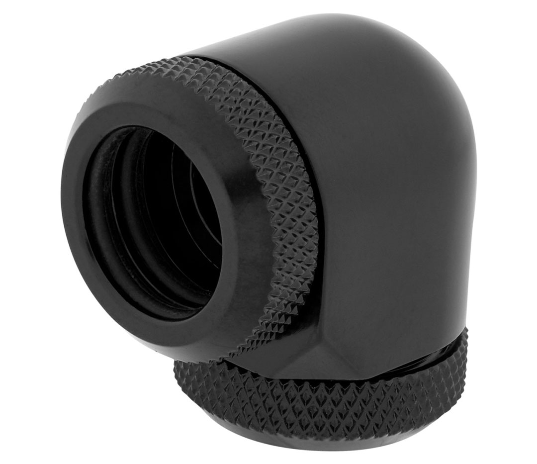 Corsair Hydro X Series XF HL 14mm OD 90 Deg Fittings Black 2 Pk