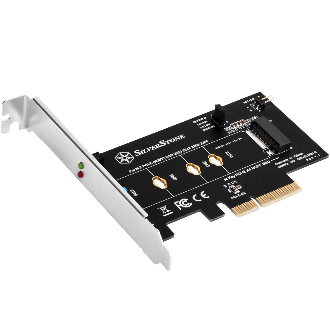 SilverStone ECM21-E M.2 PCI-E/NVME SSD to PCI-E x4 Adaptor Card