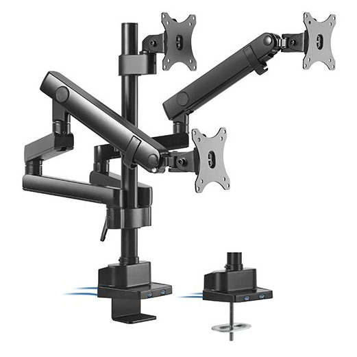 Brateck LDT20-C036UP Triple Monitor Mount with USB Ports