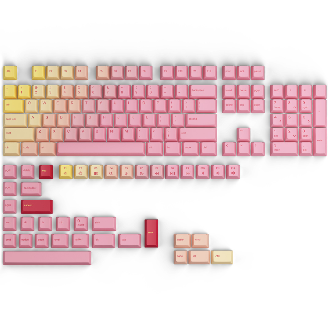 Glorious Forge PBT Keycaps Pink Grapefruit
