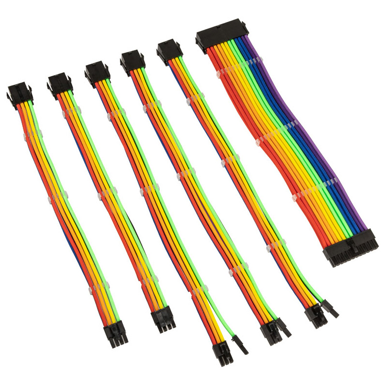 Kolink Core Adept Braided Cable Extension Kit Rainbow