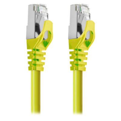Cruxtec 10GbE CAT7 Triple Shielding Ethernet Cable Yellow 50cm