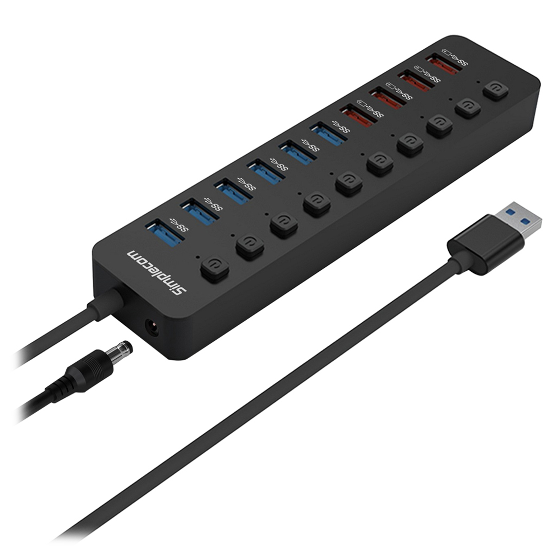 Simplecom 48W 10-Port USB 3.0 Hub and Charger