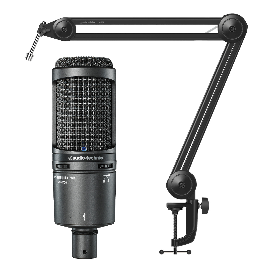 Audio-Technica AT2020USB-X Cardioid Microphone Boom Arm Bundle