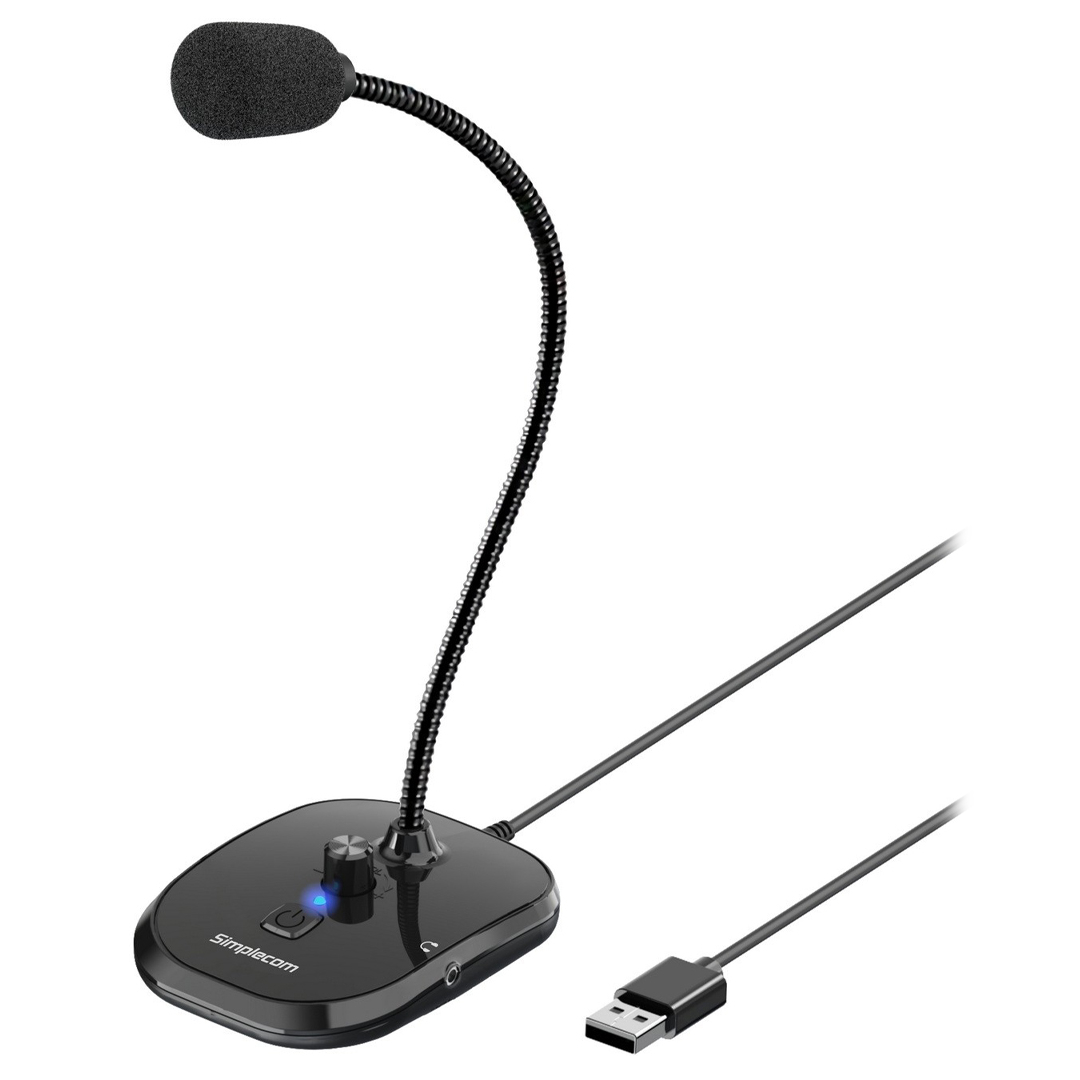 Simplecom UM360 USB Plug-and-Play Desktop Microphone