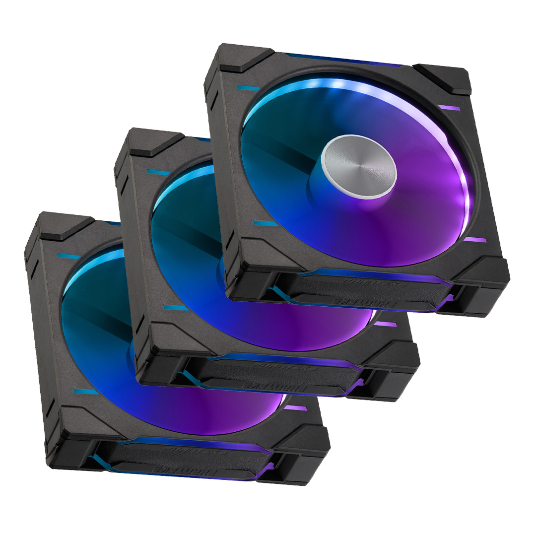 Phanteks D30 140mm PWM Fan Digital RGB Black Reversed 3 Pack