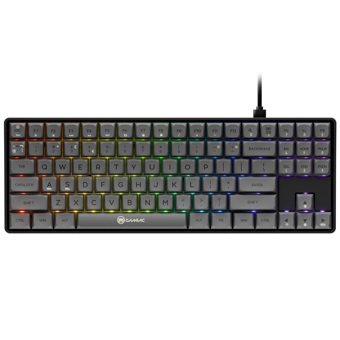 Gamiac TKL89G Black RGB Hot-Swap Mechanical Keyboard Kailh Red