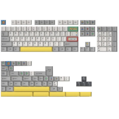 Keytok Cherry Back In The Game Dye-Sub PBT Keycaps Light Grey
