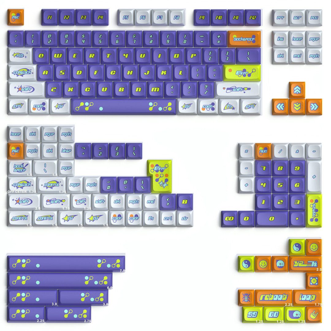 Keytok KDA Y2K Beyond Dye-Sub PBT Keycaps 171 Key Set