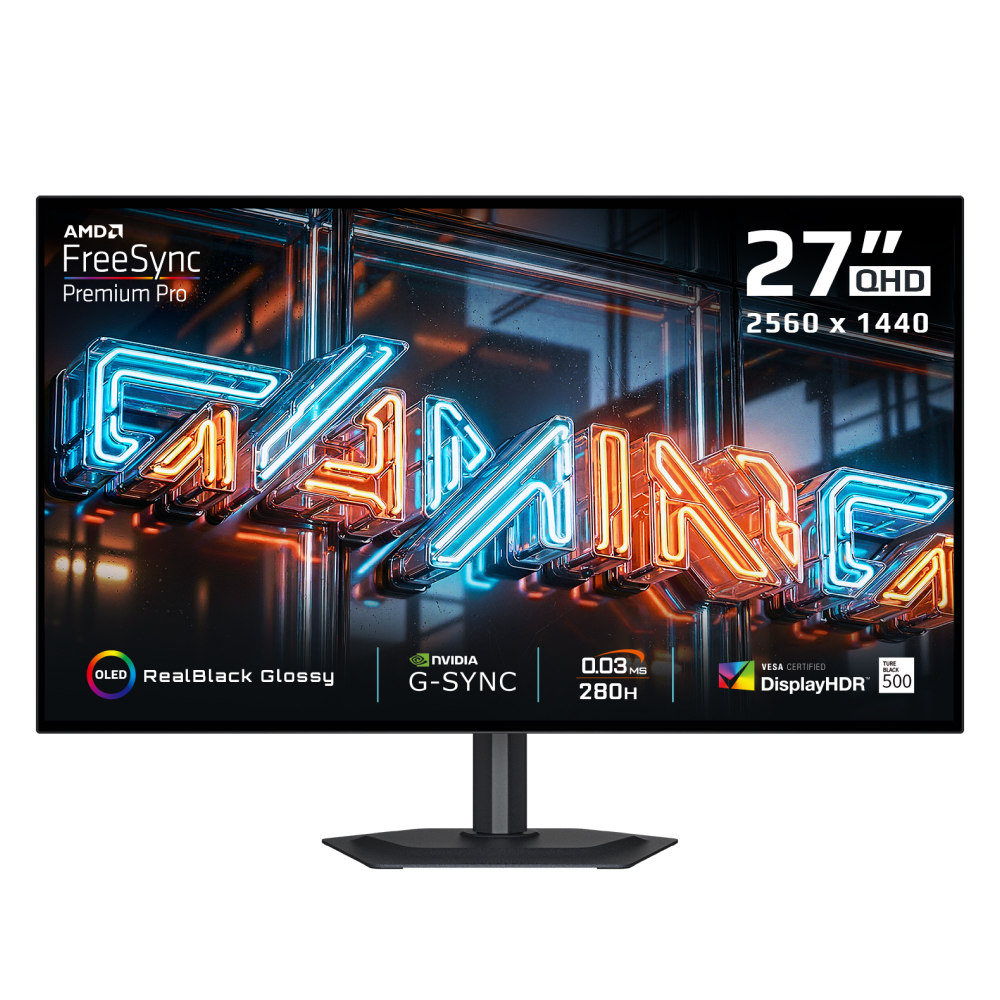Gigabyte MO27Q28GR QHD 280Hz G-Sync HDR OLED 27in Gaming Monitor