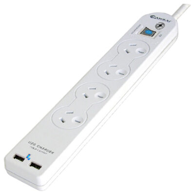 Sansai 4 Way Powerboard with USB