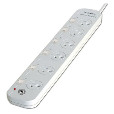 Sansai 6 Outlet Power Board with Individual Switches