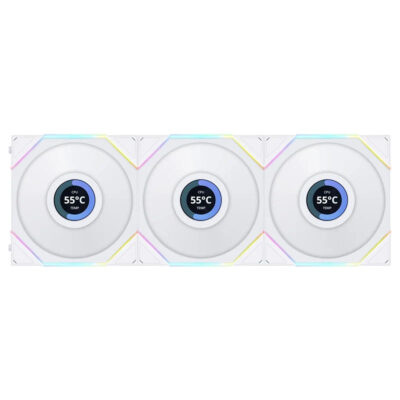 Lian Li TLLCD 120 Uni Fan ARGB Regular PWM 120mm White 3 Pack