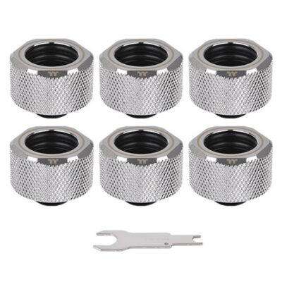 Thermaltake Pacific C-PRO PETG 16mm Fitting Chrome 6PK