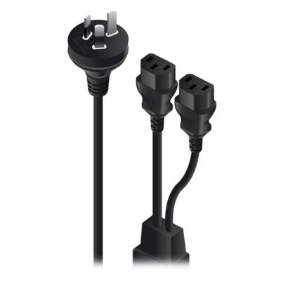 Alogic AU Plug to IEC C13 x2 Splitter Power Cable 2m