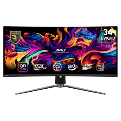MSI MPG 341CQPX UWQHD 240Hz Adaptive-Sync QD-OLED Curved 34in Monitor