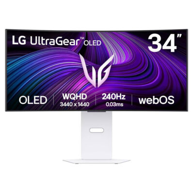 LG UltraGear 34GX90SA-W WQHD 240Hz G-Sync OLED Curved HDR 34in Monitor