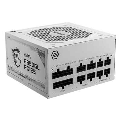 MSI MAG A850GL ATX 3.1 80 Plus Gold 850W Power Supply White