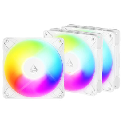 Arctic P12 Pro ARGB Reverse PWM 120mm Fan White 3 Pack