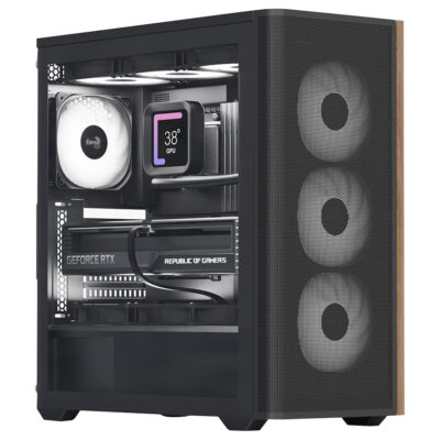 Aerocool D501A Glass Mid Tower Case Black