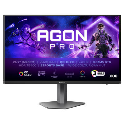 AOC AGON Pro QHD 240Hz Adaptive Sync 26.5in QD-OLED Monitor