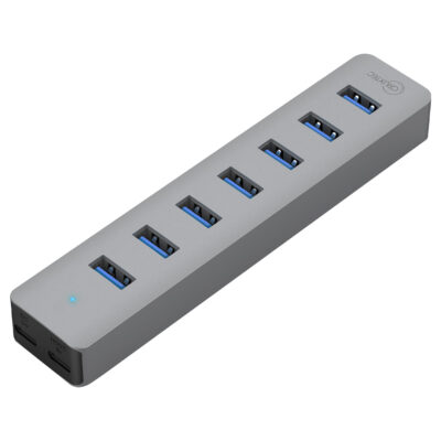 Cruxtec 7 Port USB 3.0 Hub with Type-C Power Port