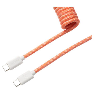 Keychron Coiled Aviator Cable Straight Connector Pink Orange