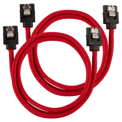 Corsair Premium Sleeved SATA Cable 60cm Red 2-Pack