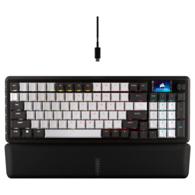 Corsair Vanguard 96 MLX Pulse Switch Mechanical Keyboard Black/White PBT