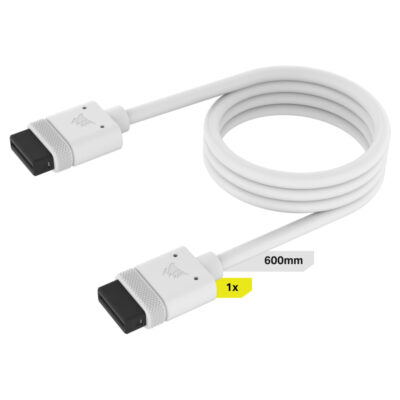 Corsair iCUE Link Cable 600mm with Straight Connectors White