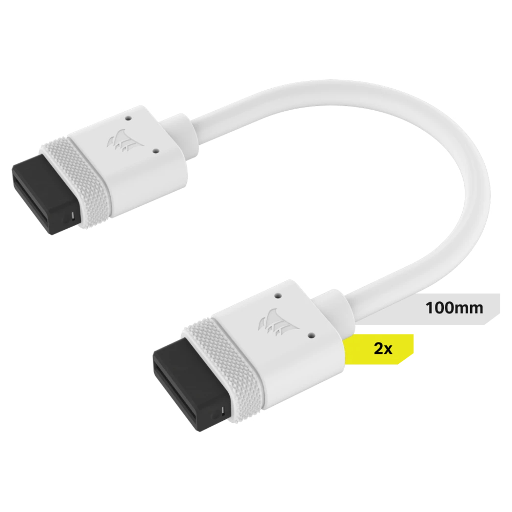 Corsair iCUE Link Cable 100mm Straight connectors White (2 pack)