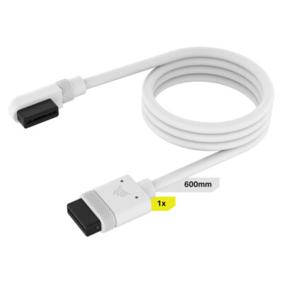 Corsair iCUE Link Cable 600mm Straight/90 deg Connectors White