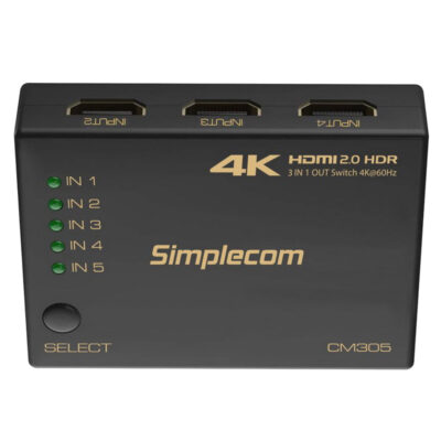 Simplecom CM305 Ultra HD 5 Way HDMI Switch