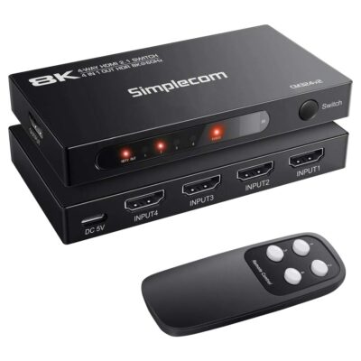 Simplecom CM324v2 4-Port HDMI 2.1 Switch with Remote HDCP 2.3 8K 60Hz