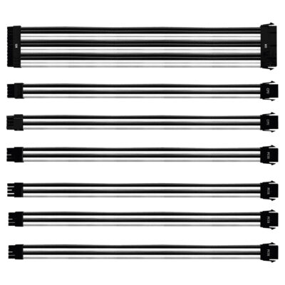 Cooler Master Sleeved Colored Extension Cable Kit White/Black