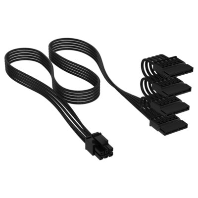 Corsair Elite Premium Individually Sleeved SATA Power Cable (4 connectors) Type 4 Black