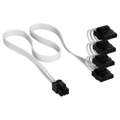 Corsair Elite Premium Individually Sleeved 4x Molex Power Cable Type-4 Gen 3 White