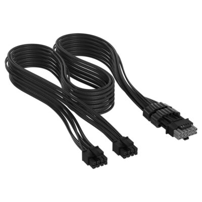 Corsair Elite Premium Individually Sleeved 2x 8-Pin To 12V-2×6 600W Cable Type 5 Black