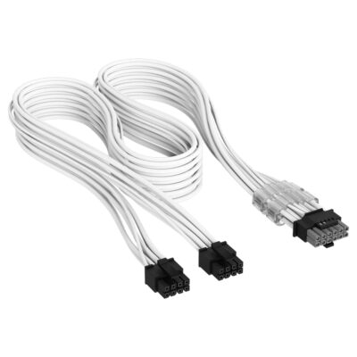 Corsair Elite Premium Individually Sleeved 2x 8-Pin To 12V-2×6 600W Cable Type-5 White