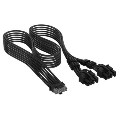 Corsair Premium Individually Sleeved PCIe 12V-2×6 To 2x 8-Pin (6+2 Split) PCIe Cable Black
