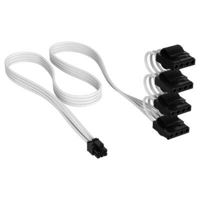 Corsair Elite Premium Individually Sleeved 4x Molex Power Cable Type-5 White