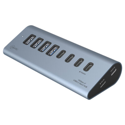 Cruxtec AC3-4U3C1P-SG USB 3.2 Gen 2 7 Port Hub with PD 60W
