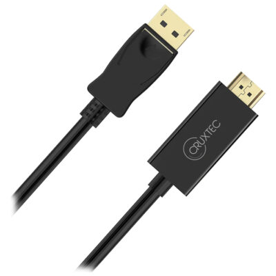 Cruxtec DisplayPort Male to HDMI Male Cable 3m