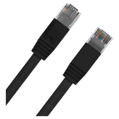 Cruxtec CAT6 UTP Flat Ethernet Cable Black 1m
