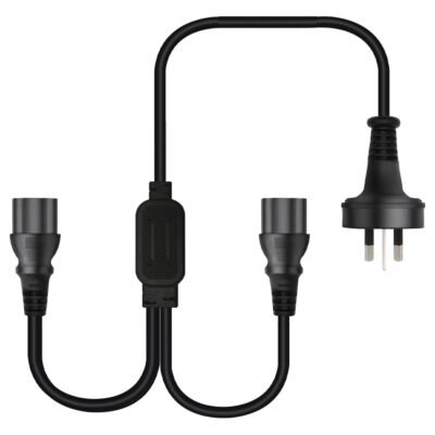 Cruxtec PT2P-100-18BK Y-Splitter Power Cable 1.8m
