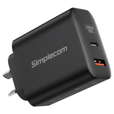 Simplecom Dual Port PD 65W GaN Fast Wall Charger