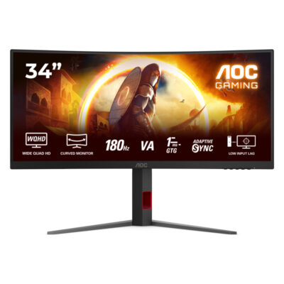 AOC CU34G4 WQHD 180Hz AdaptiveSync Curved 34in Monitor