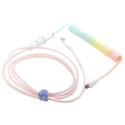 Ducky Premicord Custom Coiled USB Cable Cotton Candy